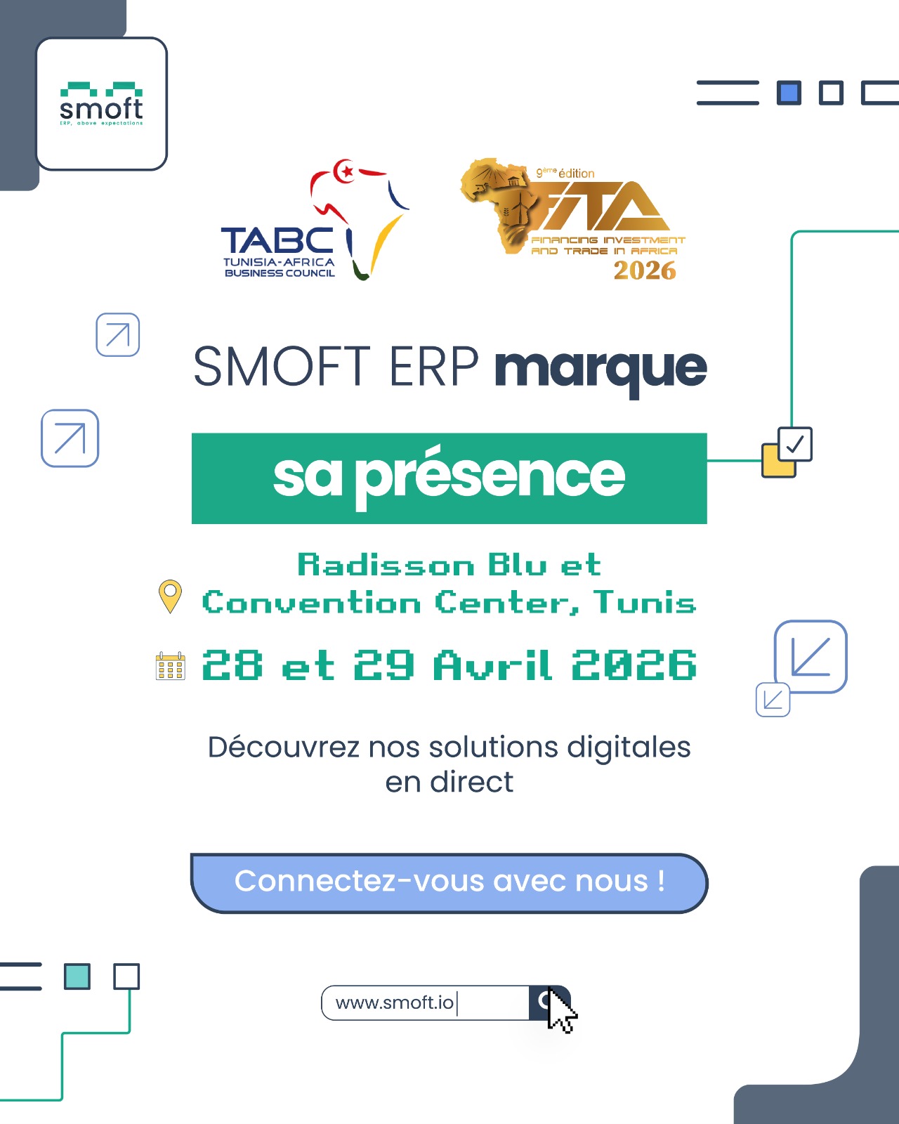 SMOFT ERP à FITA 2026 — Tunis | Une présence stratégique au cœur de la transformation digitale en Afrique